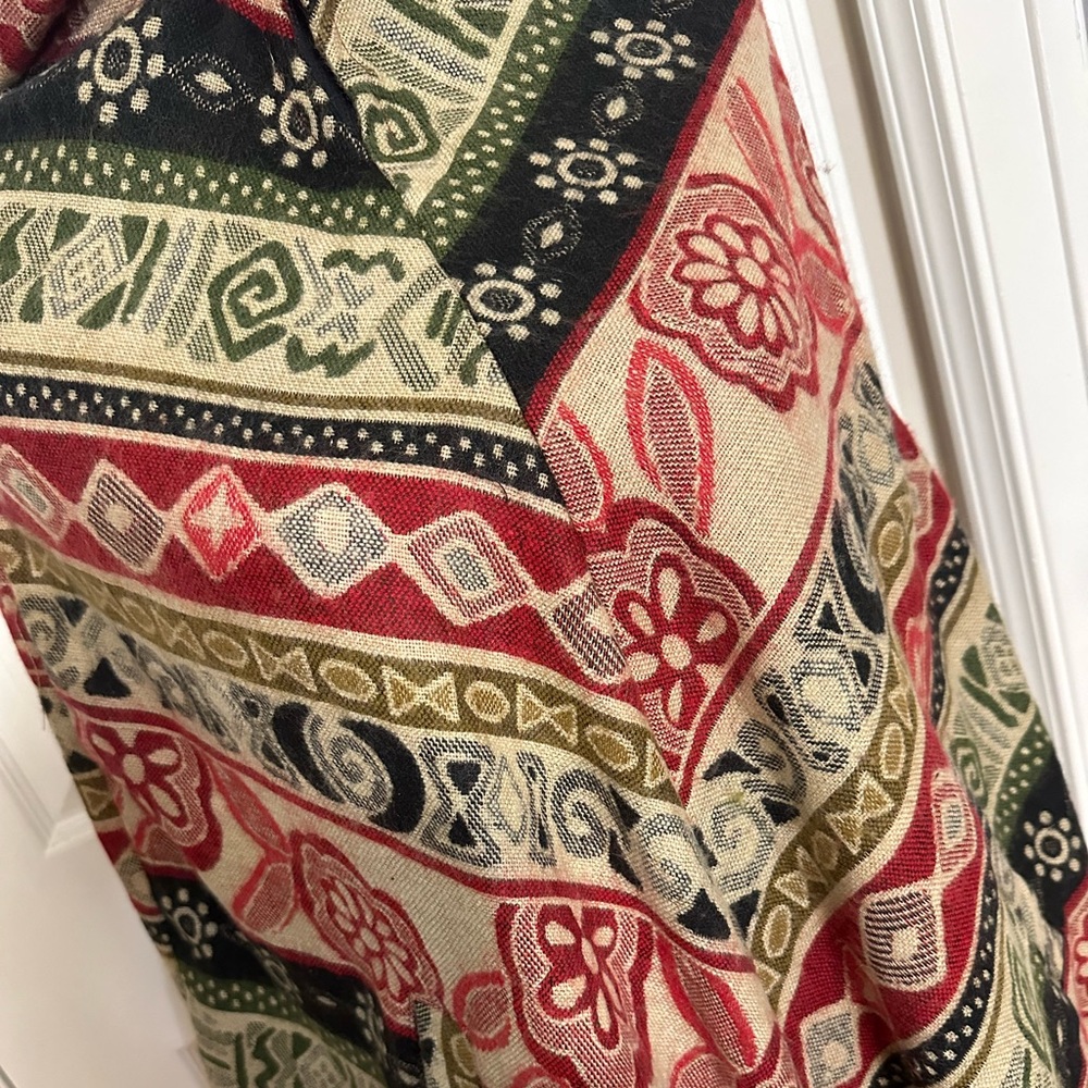 Hooded Boho Wool Poncho Made In Nepal